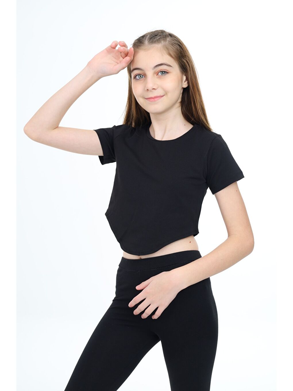 Siyah Kız Çocuk Tişört-1