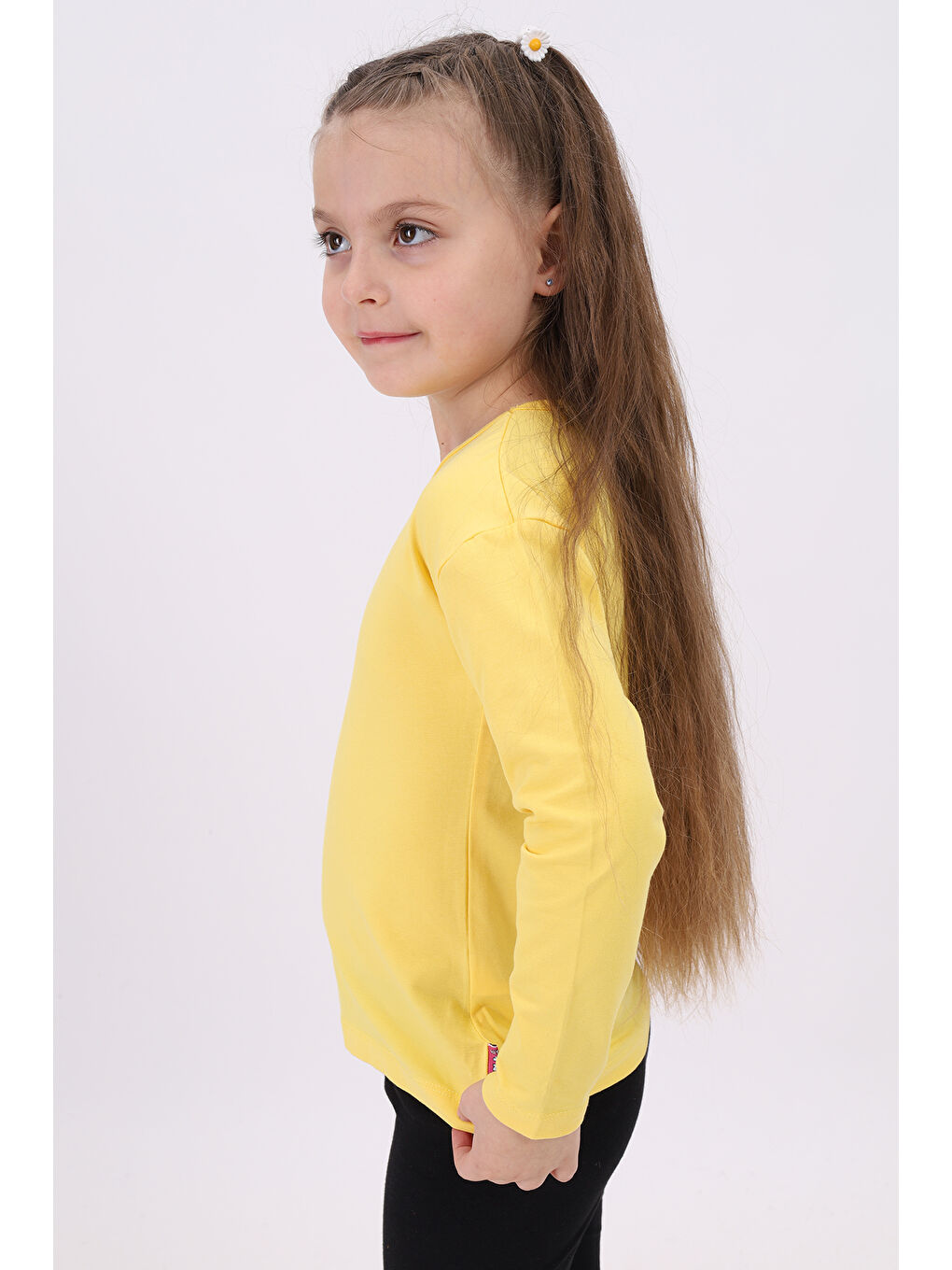 Sarı Kız Çocuk Baskılı Tişört-2