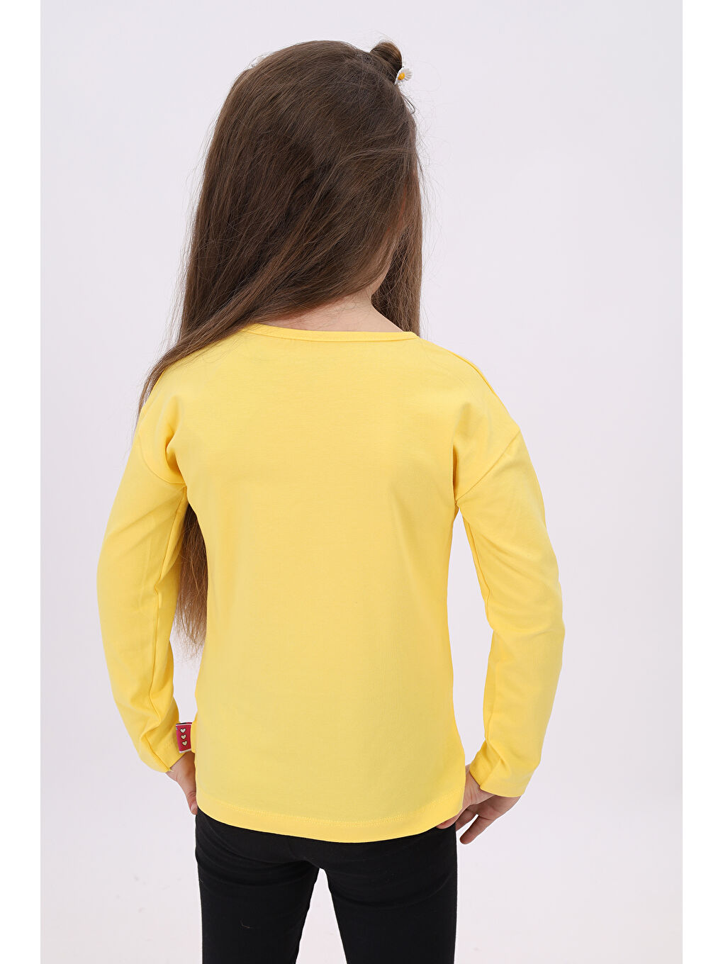 Sarı Kız Çocuk Baskılı Tişört-3