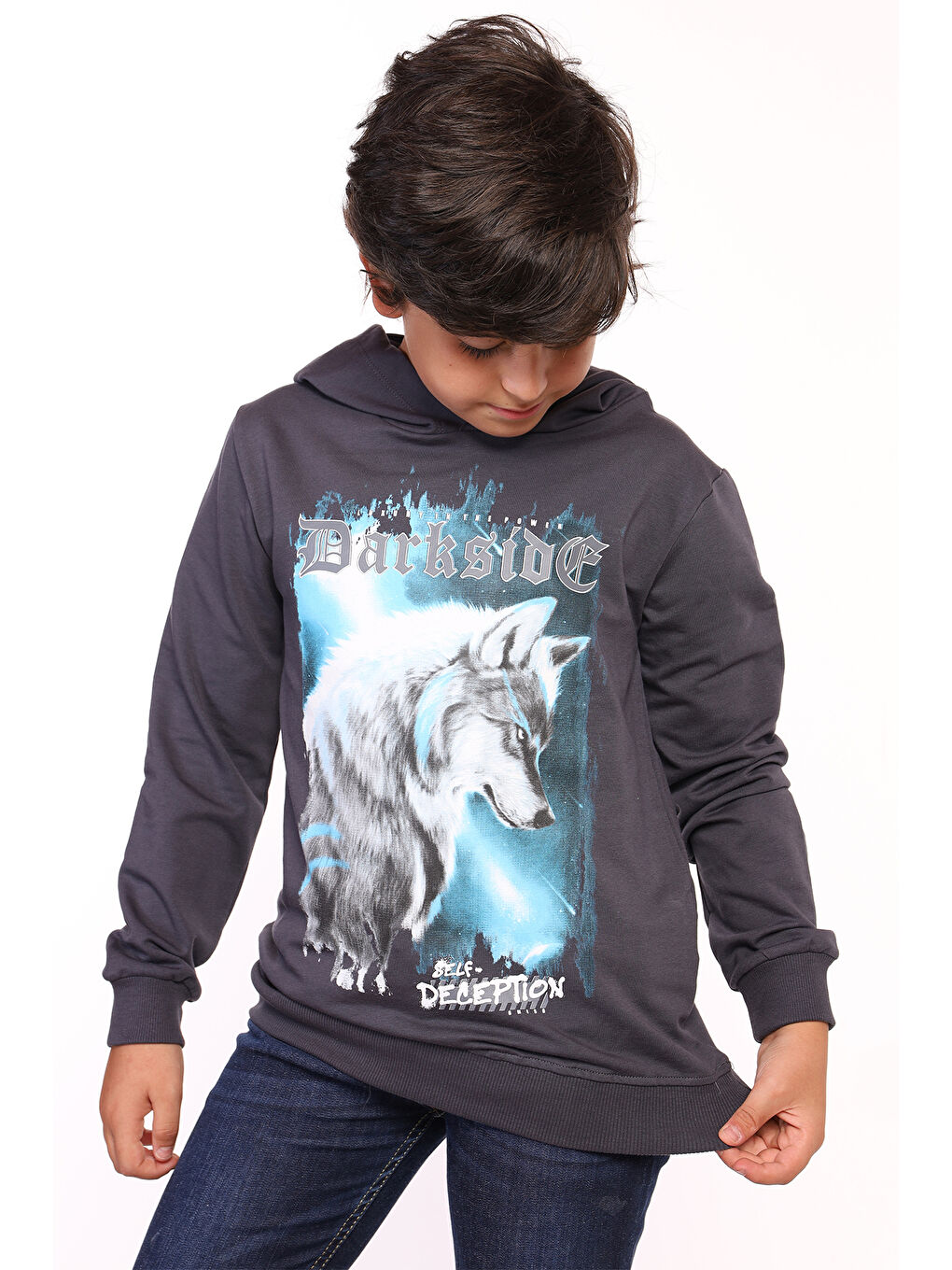 Toontoykids Gri Erkek Çocuk Baskılı Sweatshirt