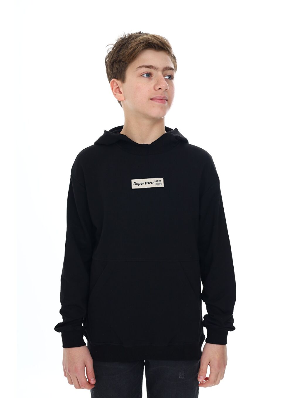 Siyah Erkek Çocuk Baskılı Sweatshirt