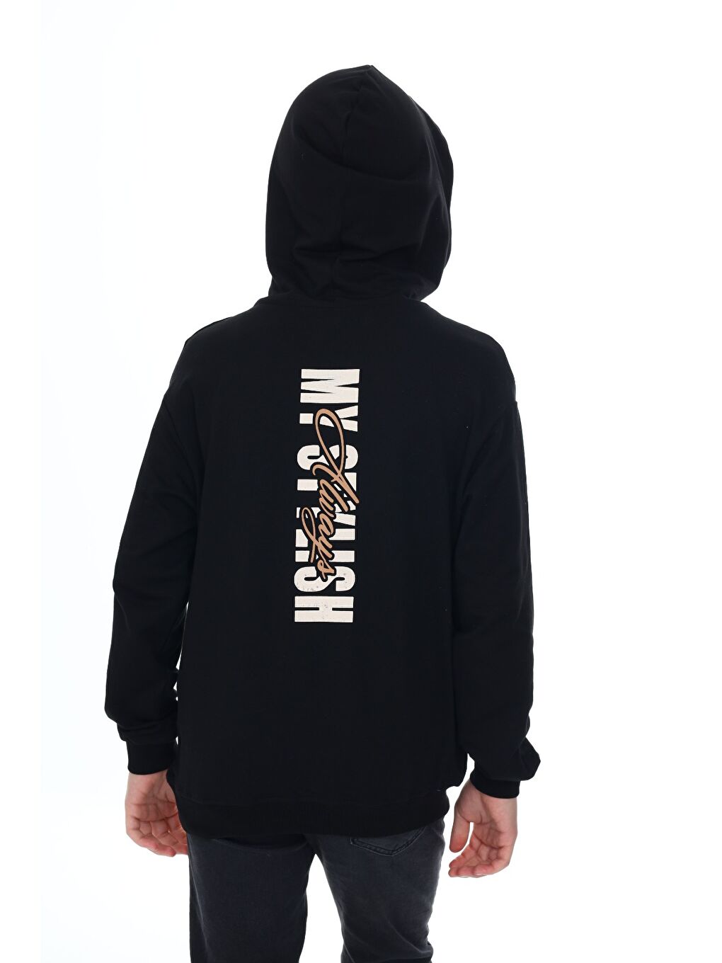 Siyah Erkek Çocuk Baskılı Sweatshirt-2