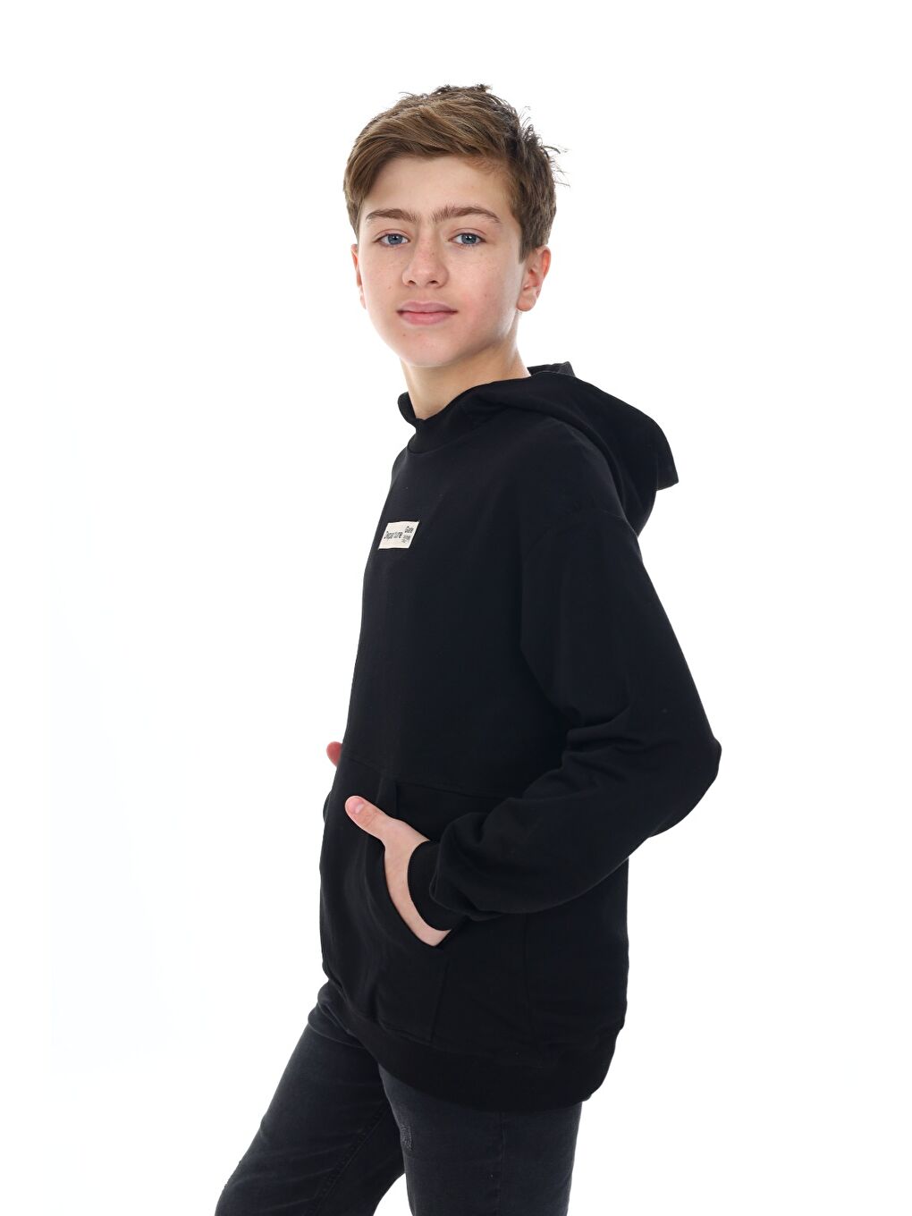 Siyah Erkek Çocuk Baskılı Sweatshirt-3