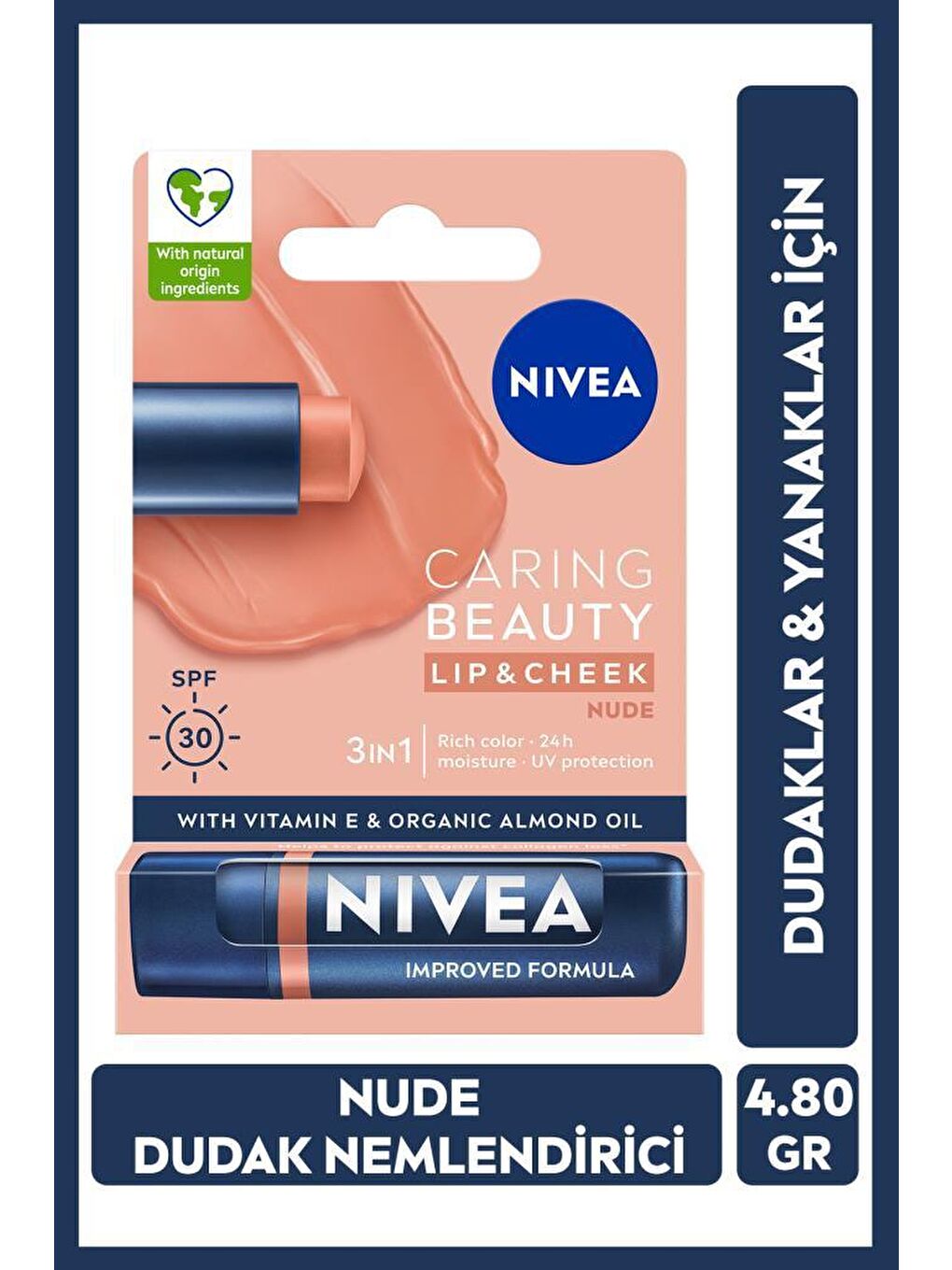 NIVEA Şeffaf Renkli Dudak Bakım Kremi SPF 30+ Dudak ve Yanaklar için