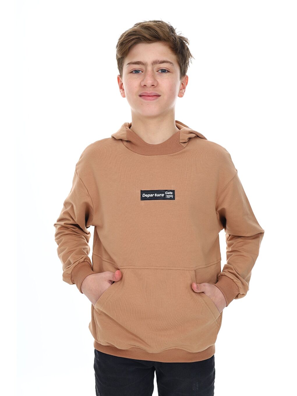 Kahverengi Erkek Çocuk Baskılı Sweatshirt
