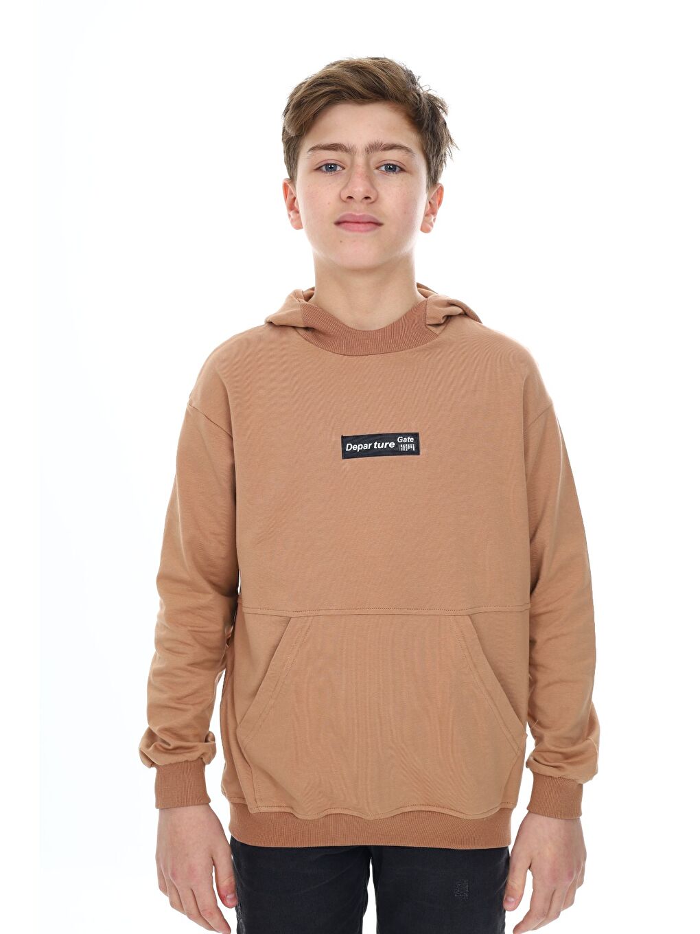 Kahverengi Erkek Çocuk Baskılı Sweatshirt-1