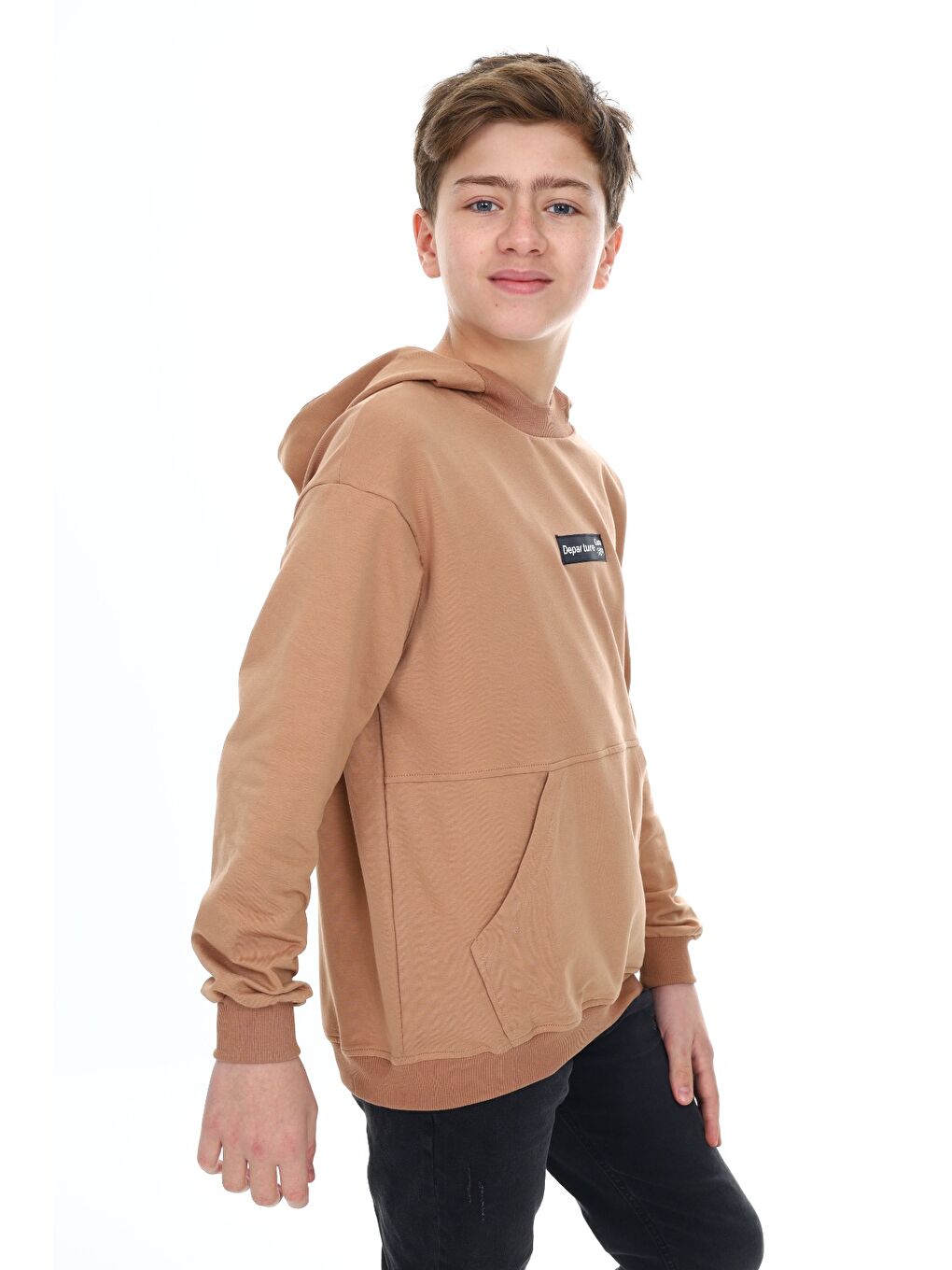 Kahverengi Erkek Çocuk Baskılı Sweatshirt-4