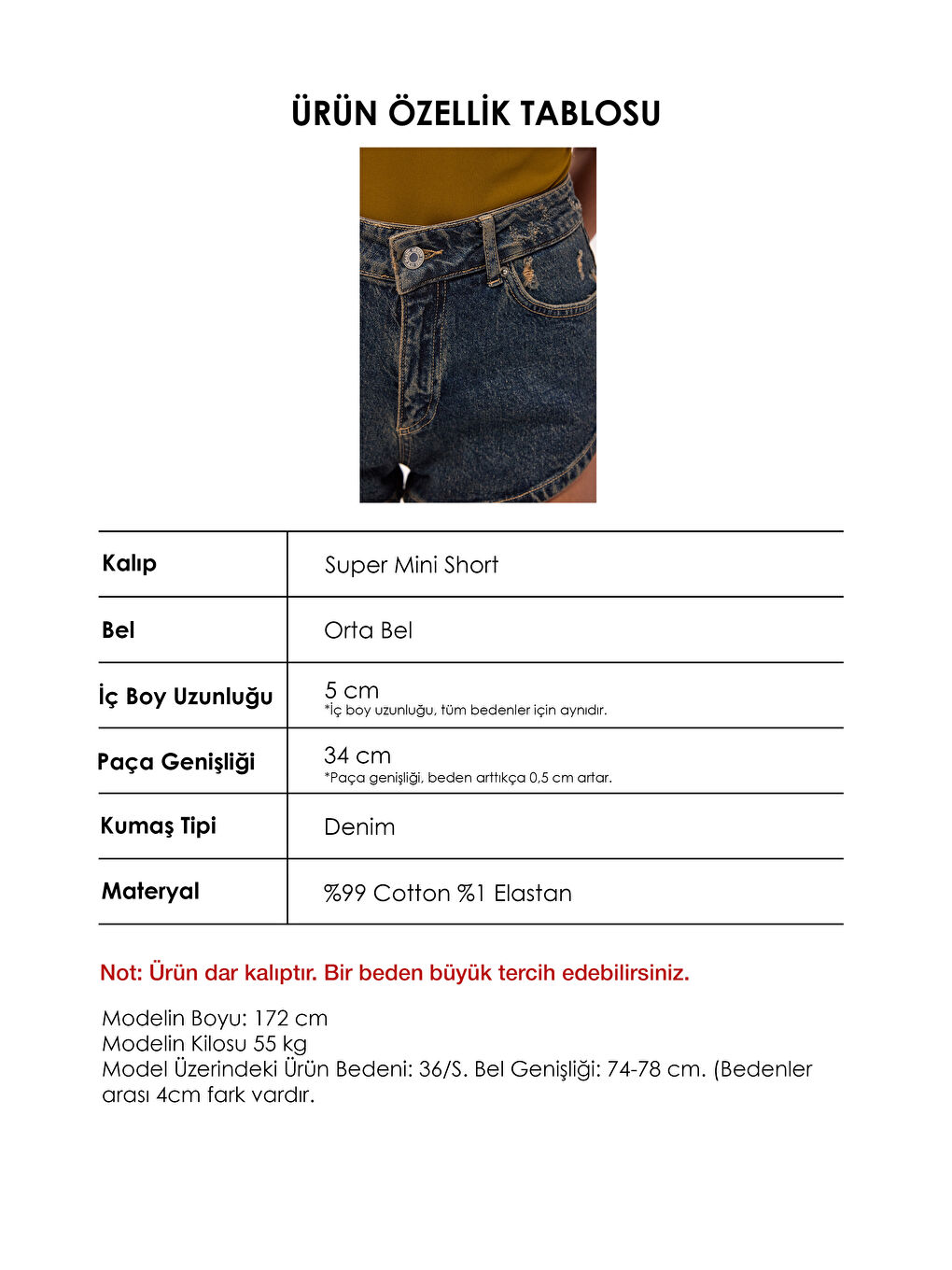 Mavi Kadın Koyu Jean 11s6 Süper Mini %100 Pamuk Denim Şort-1