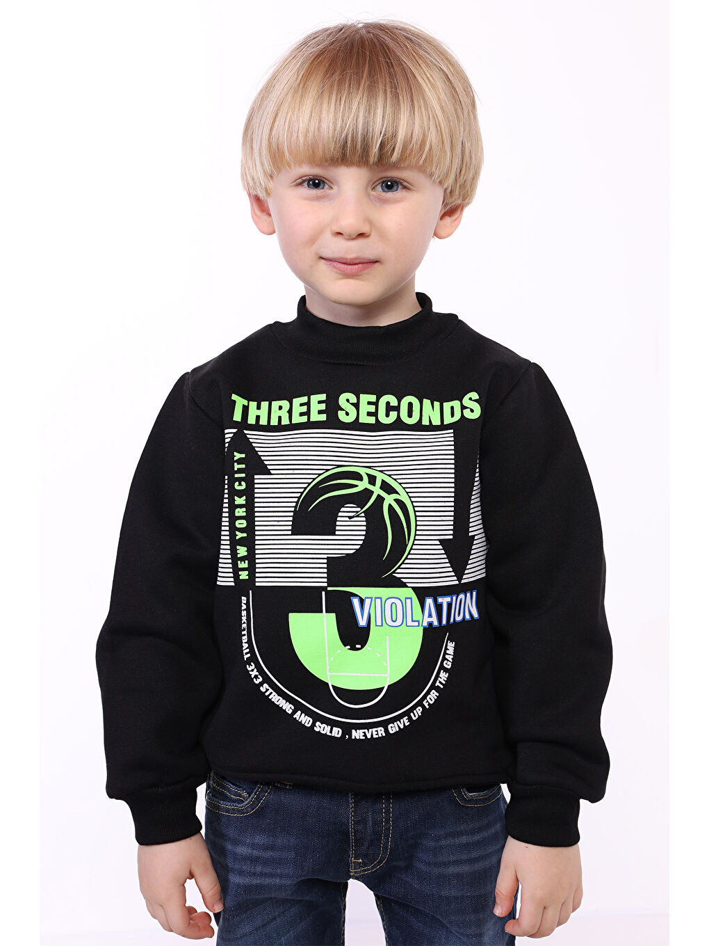 Toontoykids Siyah Erkek Çocuk 3 Vıolatıon Baskılı Sweatshirt