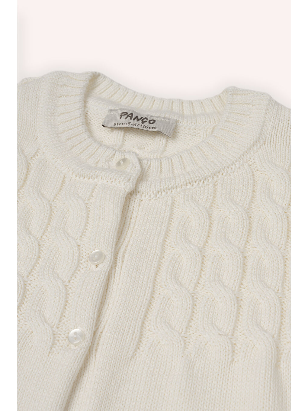 Ekru Kız Çocuk Triko Hırka-2