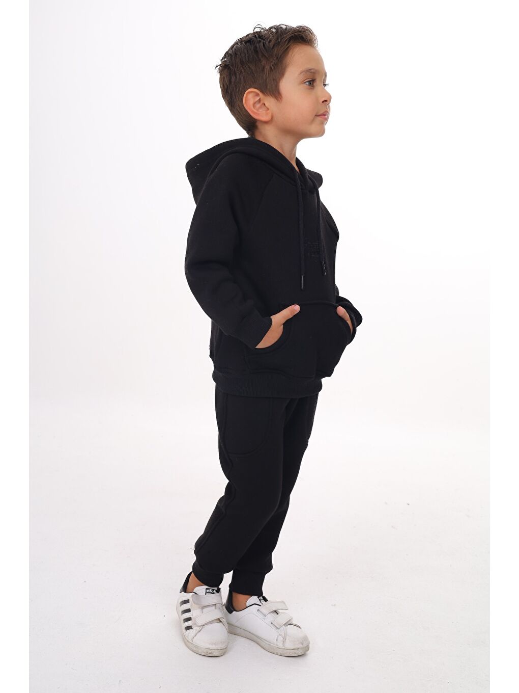 Siyah Erkek Çocuk Nakışlı Eşofman Takım-2