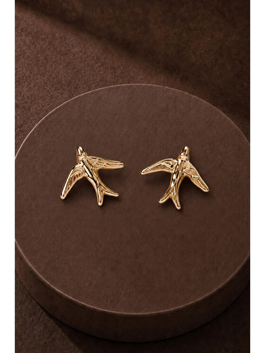 Sarı Mini Kırlangıç Gold Küpe-1