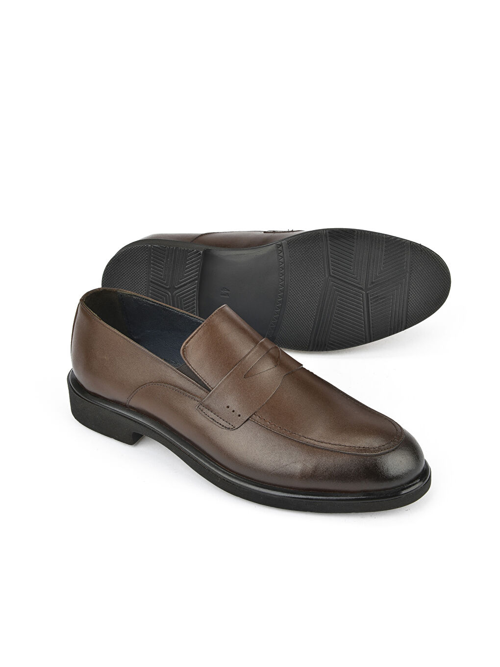 Kahverengi Erkek Hakiki Deri Klasik Ayakkabı 15148Z871 Kahve-3
