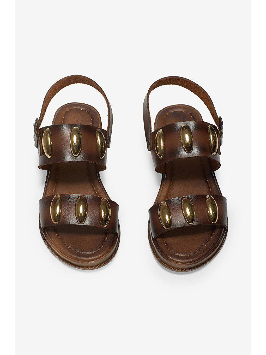 Kahverengi Kadın Taba Termo Taban Tokalı Tek Bantlı Sandalet-1