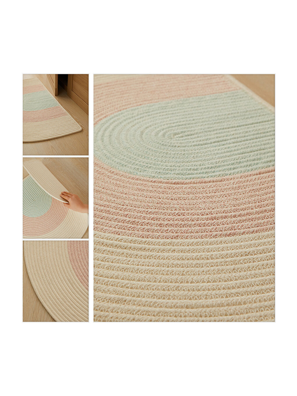 Pembe Çocuk Odası Yıkanabilir Pamuklu Paspas 71 x 50 cm-4