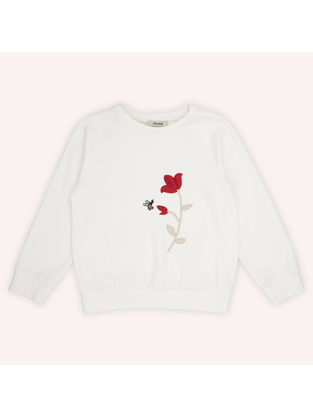 Ekru Kız Çocuk Nakış Detaylı Sweatshirt-2