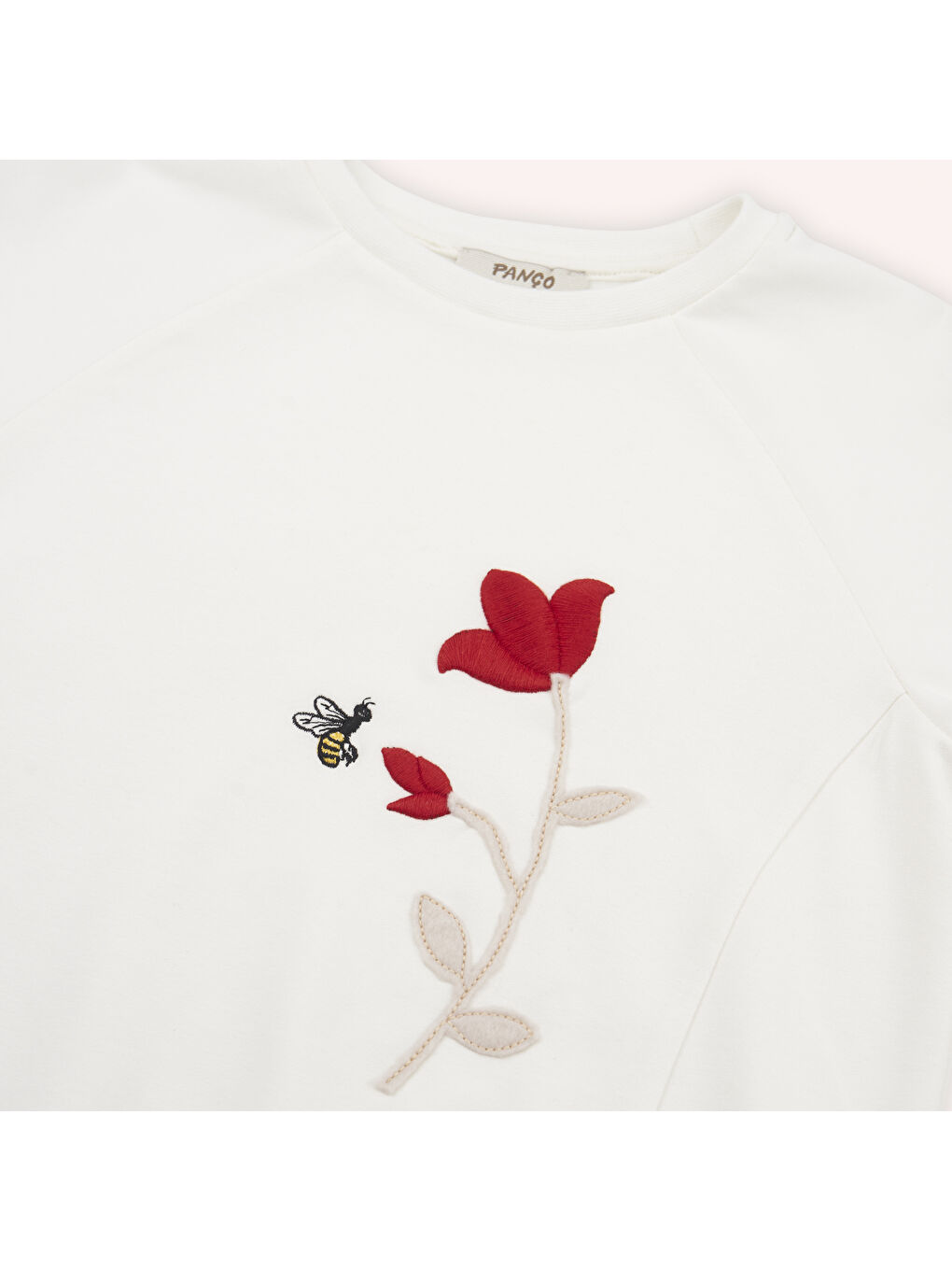 Ekru Kız Çocuk Nakış Detaylı Sweatshirt-8