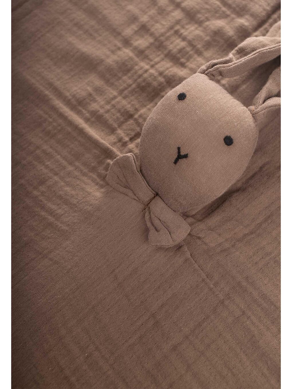 Tavşan Müslin Uyku Arkadaşı (Yıkanmıştır) 40X40 Cm Toprak-1