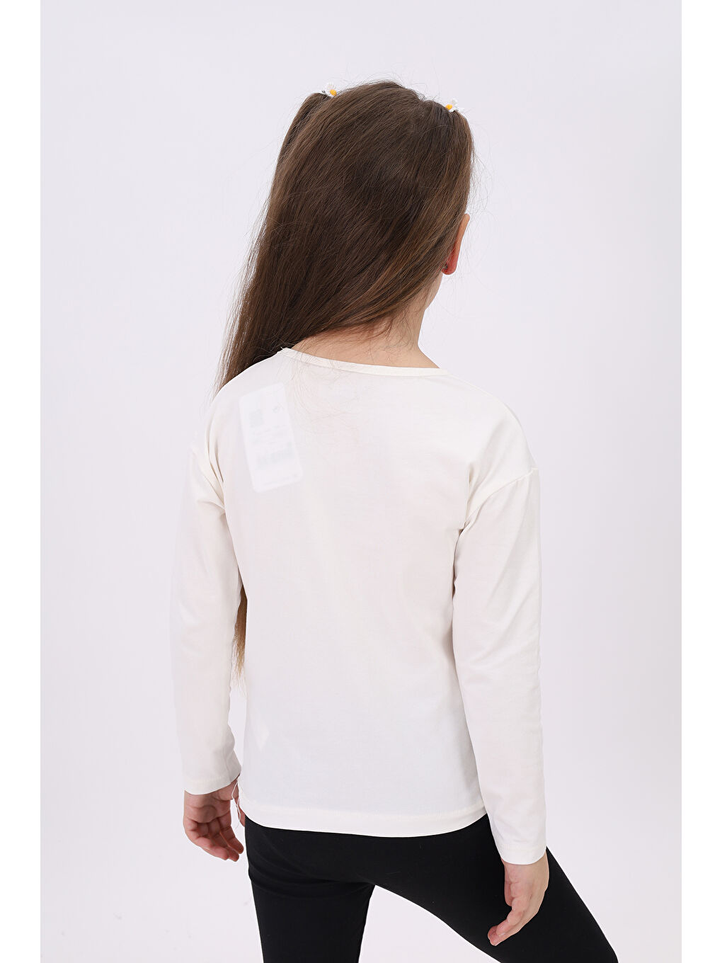 Ekru Kız Çocuk Baskılı Tişört-3