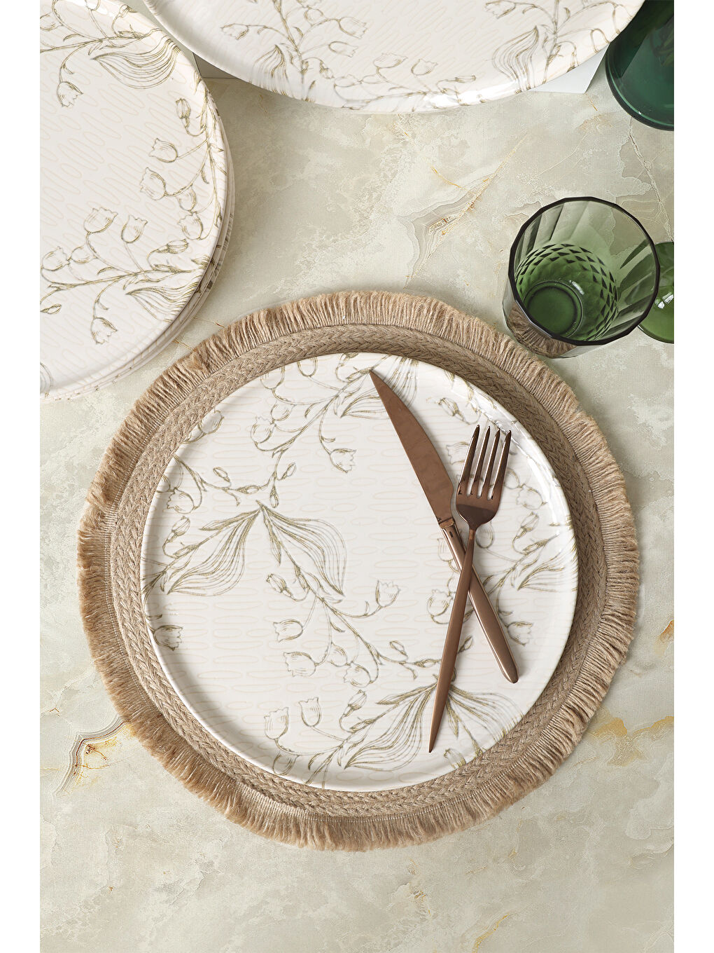 Karışık Soft Flora Nordic Servis Tabağı 28 Cm 6 Adet-2