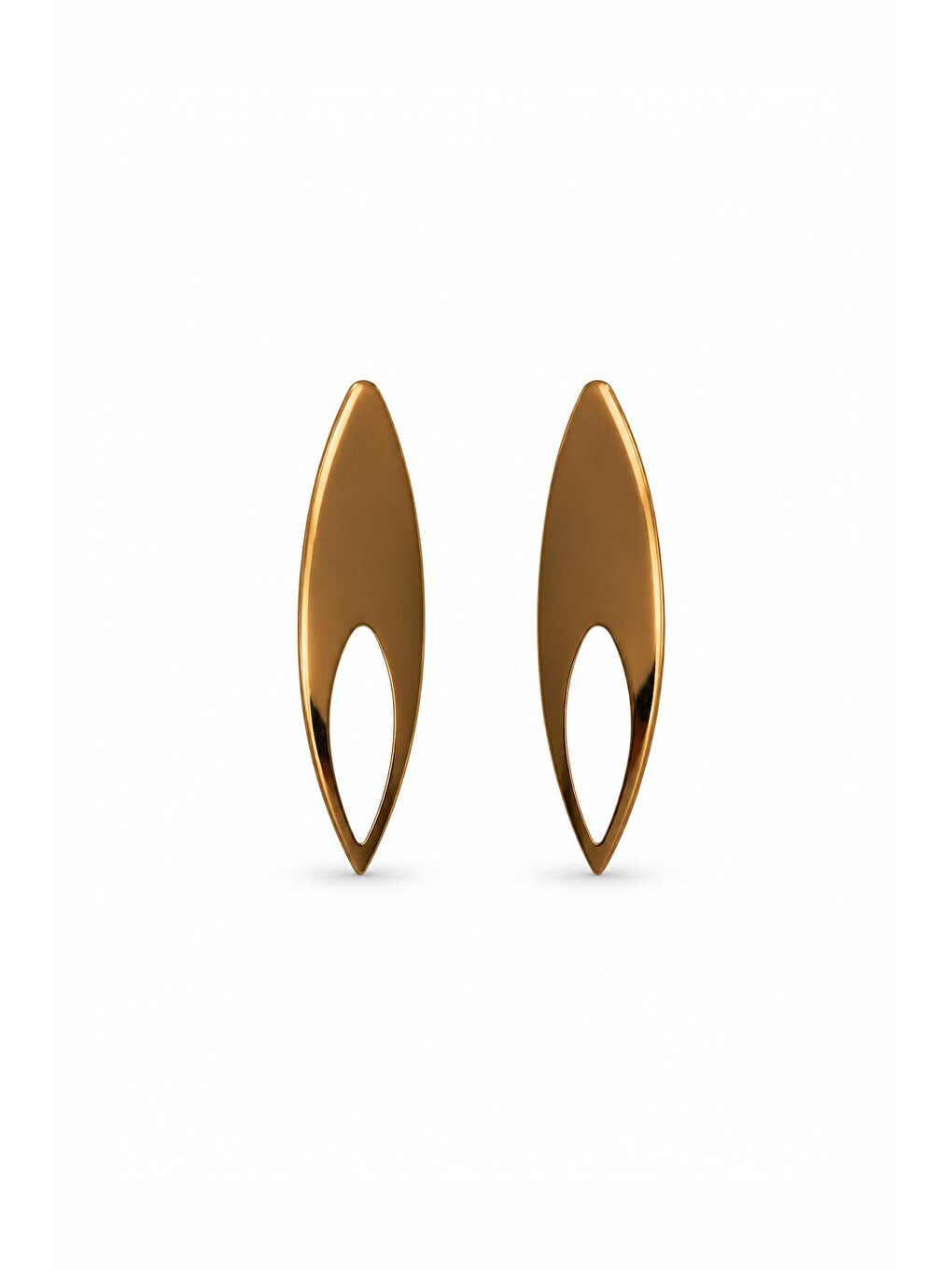 Sarı Damla Geometrik Gold Küpe-1