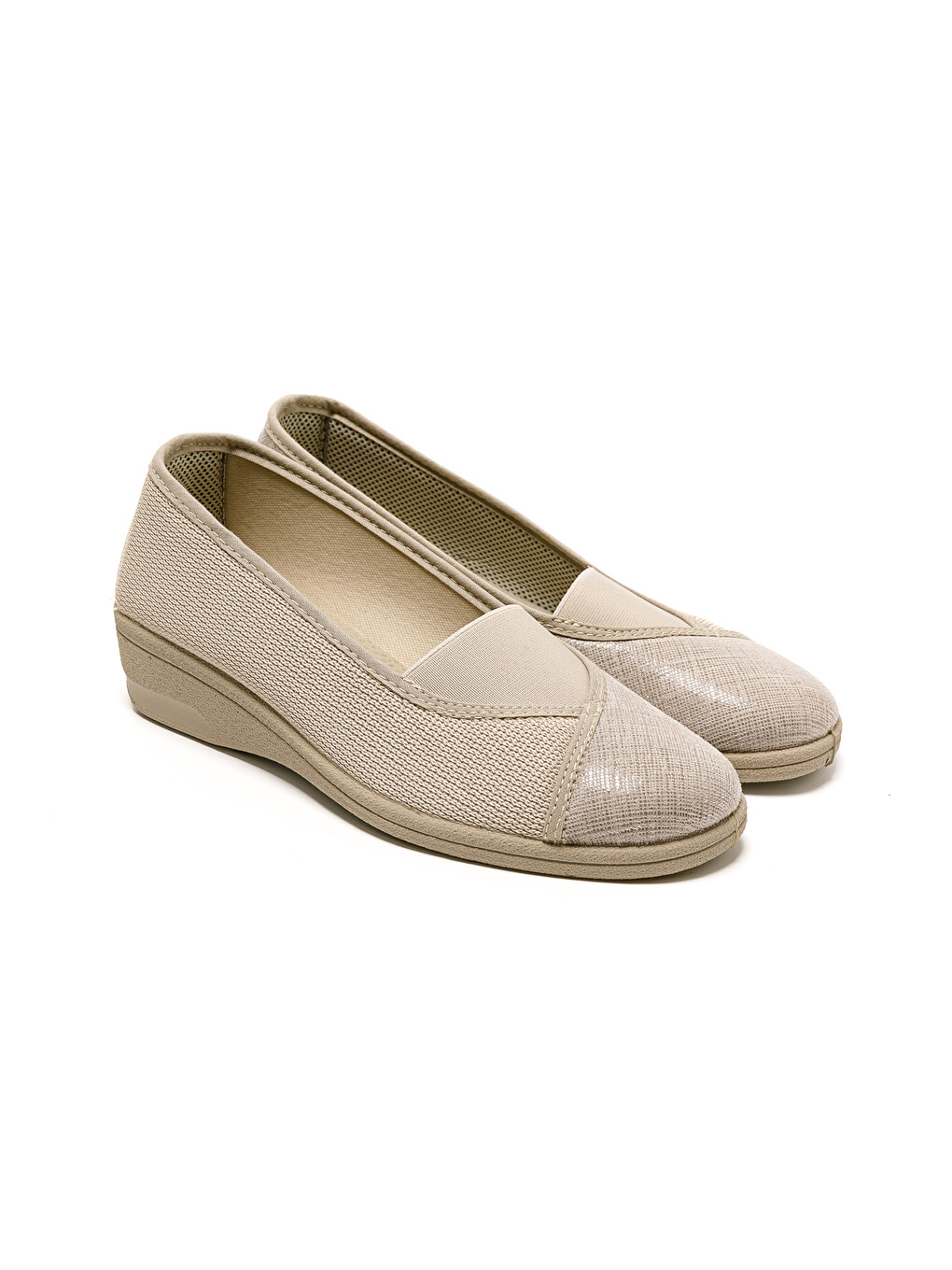 Bej Kadın Klasik Ayakkabı 7337 STRETCH WOMEN'S FOOTWEAR Beige-2