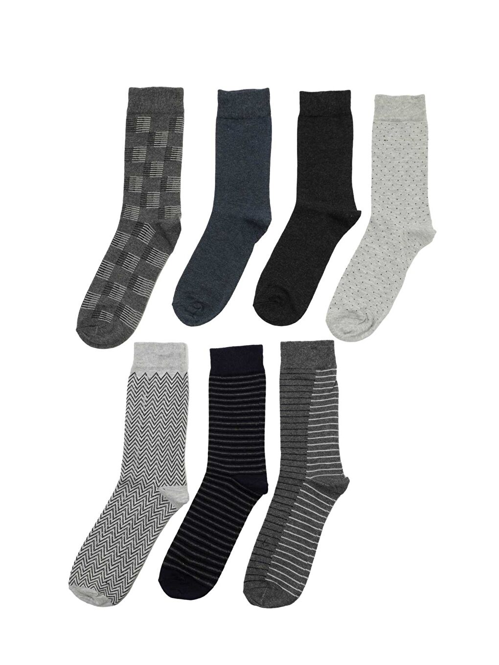 Gri GEOMETRIK 7LI SKT-M 4PR GRI MULTI Erkek 7 Li Çorap