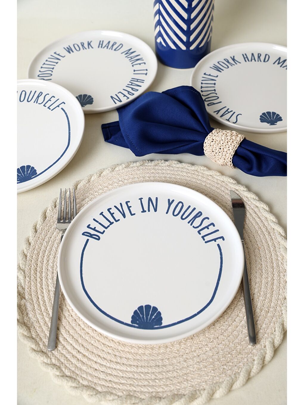 Karışık Ocean Muse Nordıc Pasta Tabağı 22 Cm 4 Adet