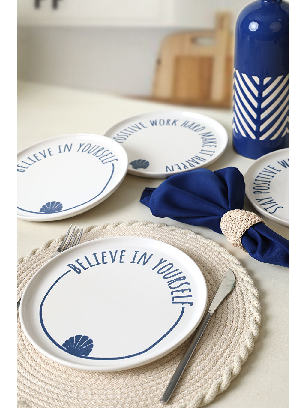 Karışık Ocean Muse Nordıc Pasta Tabağı 22 Cm 4 Adet-1