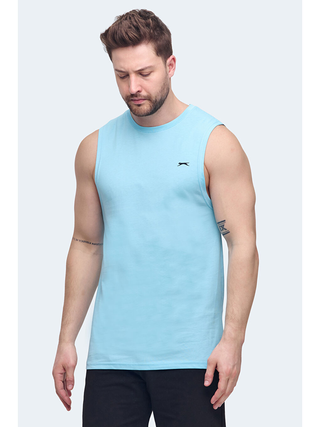 Yeşil VIZON Erkek Kolsuz Tişört Nane-3