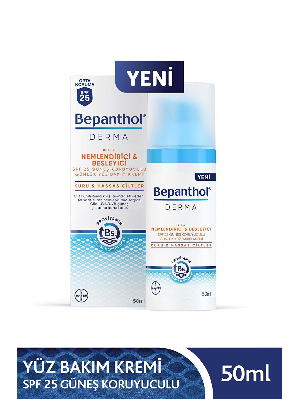 Bepanthol Derma SPF 25 Yüz Bakım Kremi + 3 Adet Derma SPF 25 Yüz Bakım Kremi 5ml Hediyeli - 1