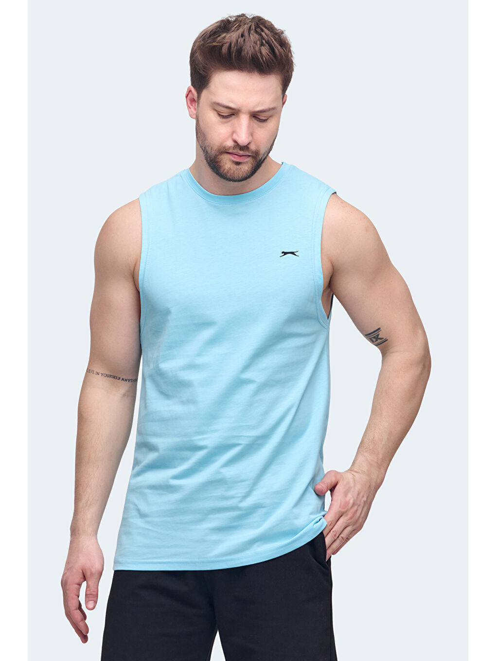 Yeşil VIZON Erkek Kolsuz Tişört Nane-5