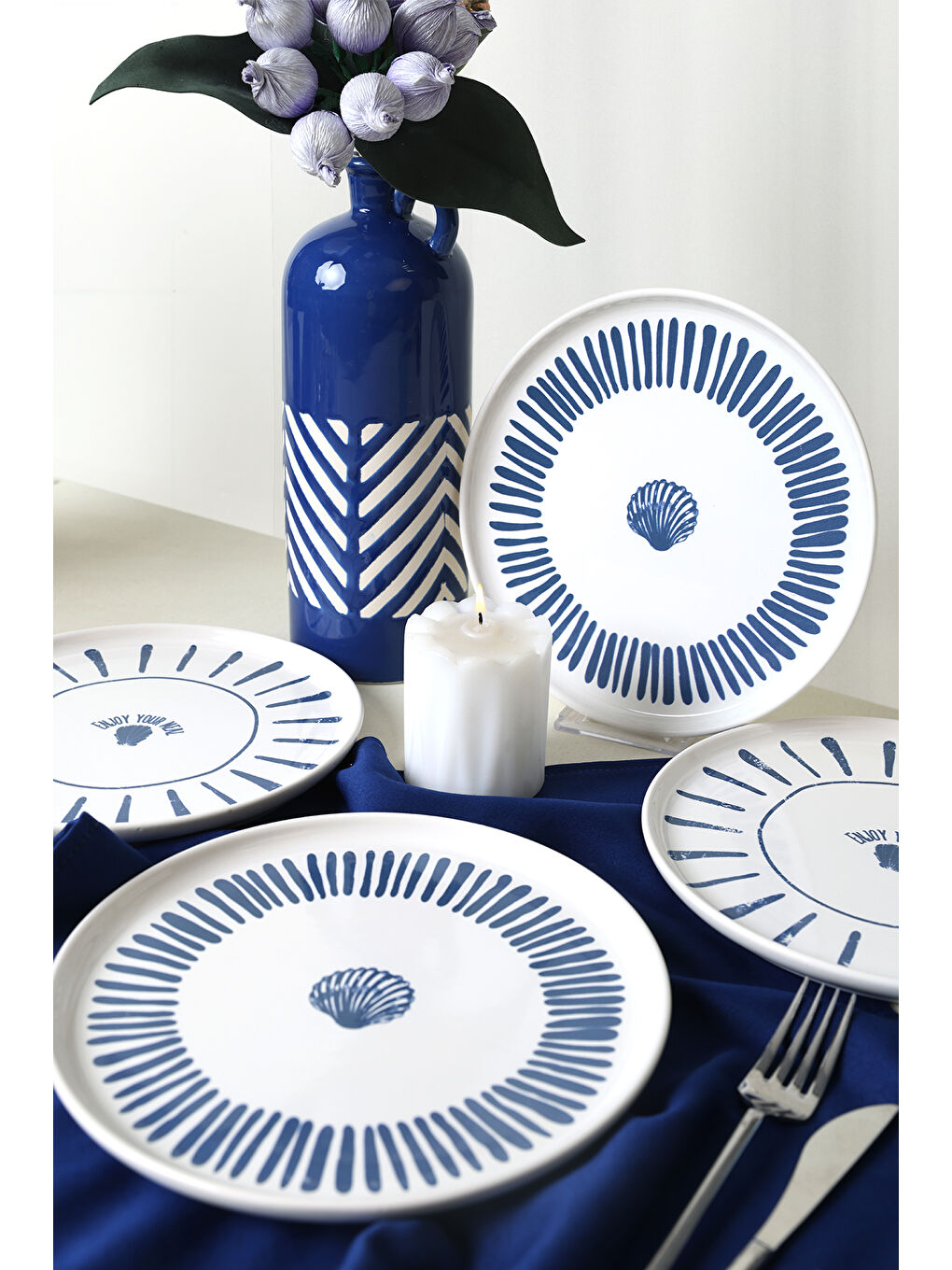 Karışık Ocean Muse Nordıc Pasta Tabağı 22 Cm 4 Adet-1