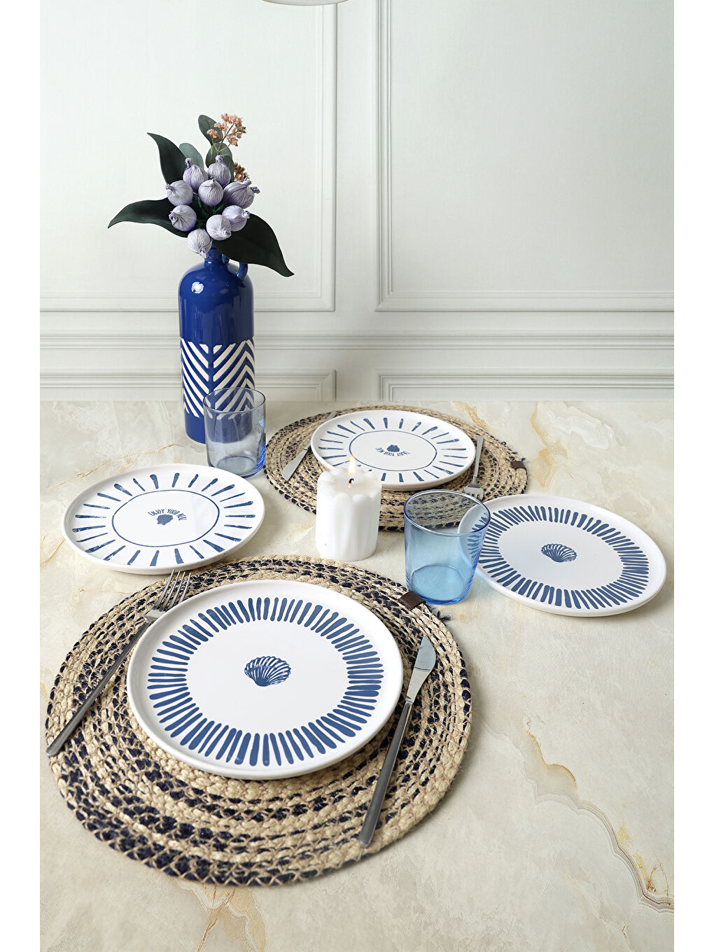 Karışık Ocean Muse Nordıc Pasta Tabağı 22 Cm 4 Adet-2