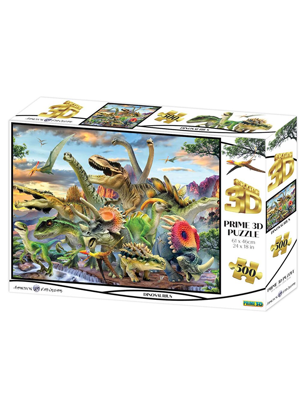 Prime 3D Renksiz Dinozorlar 500 Parça Yetişkin Puzzle 10353