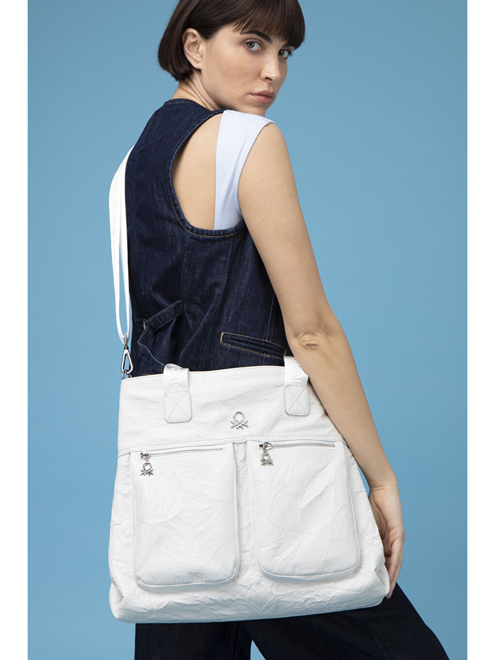 Kadin Kol Çantasi Beyaz BNT1472-1