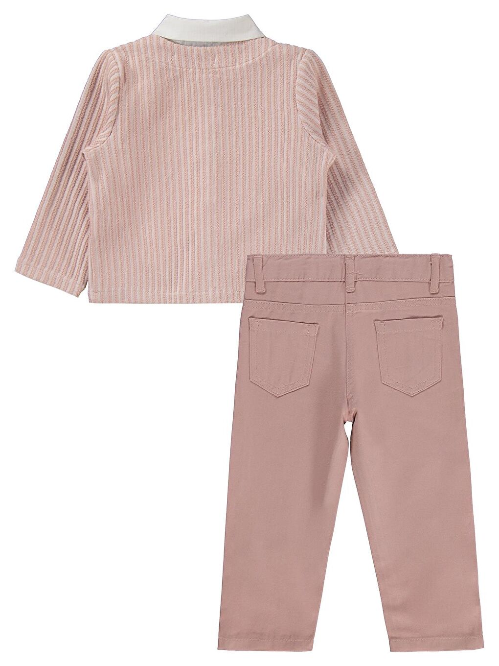 Pembe Civil Girls Pantolon Ceket Nakışlı 3 Lü 2-5 Yaş Takım - Pudra 2-3 Yaş-2