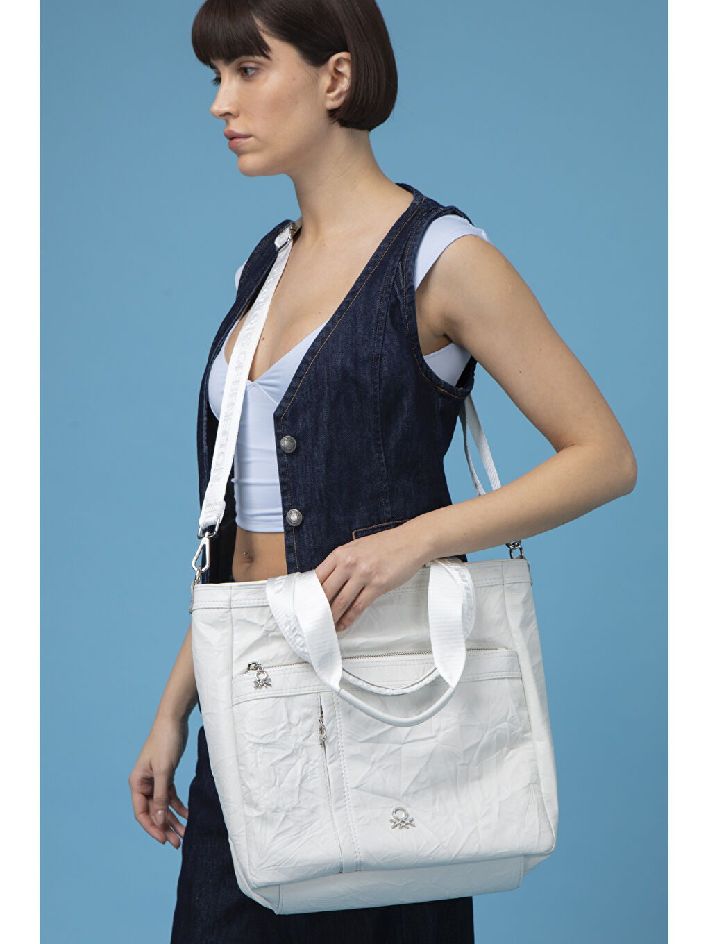 Kadin Kol Çantasi Beyaz BNT1473-1