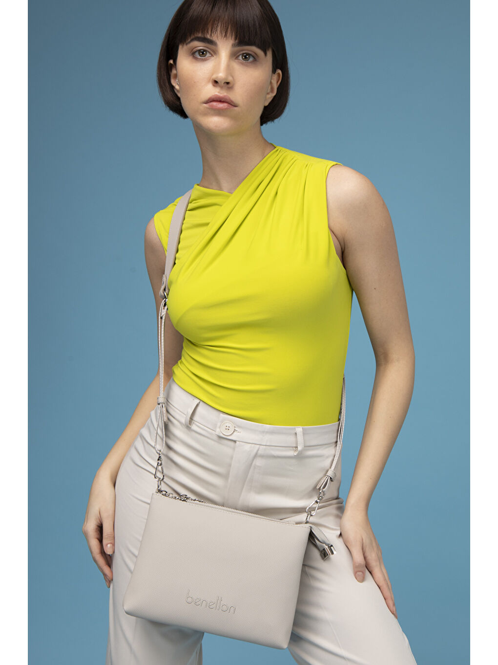 Bej Kadin Çapraz Çanta Taş BNT1580-1