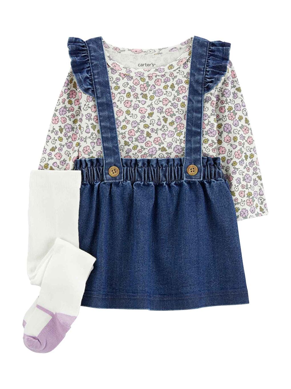 Karışık Kız Bebek Jean Salopet Set 3'lü Paket