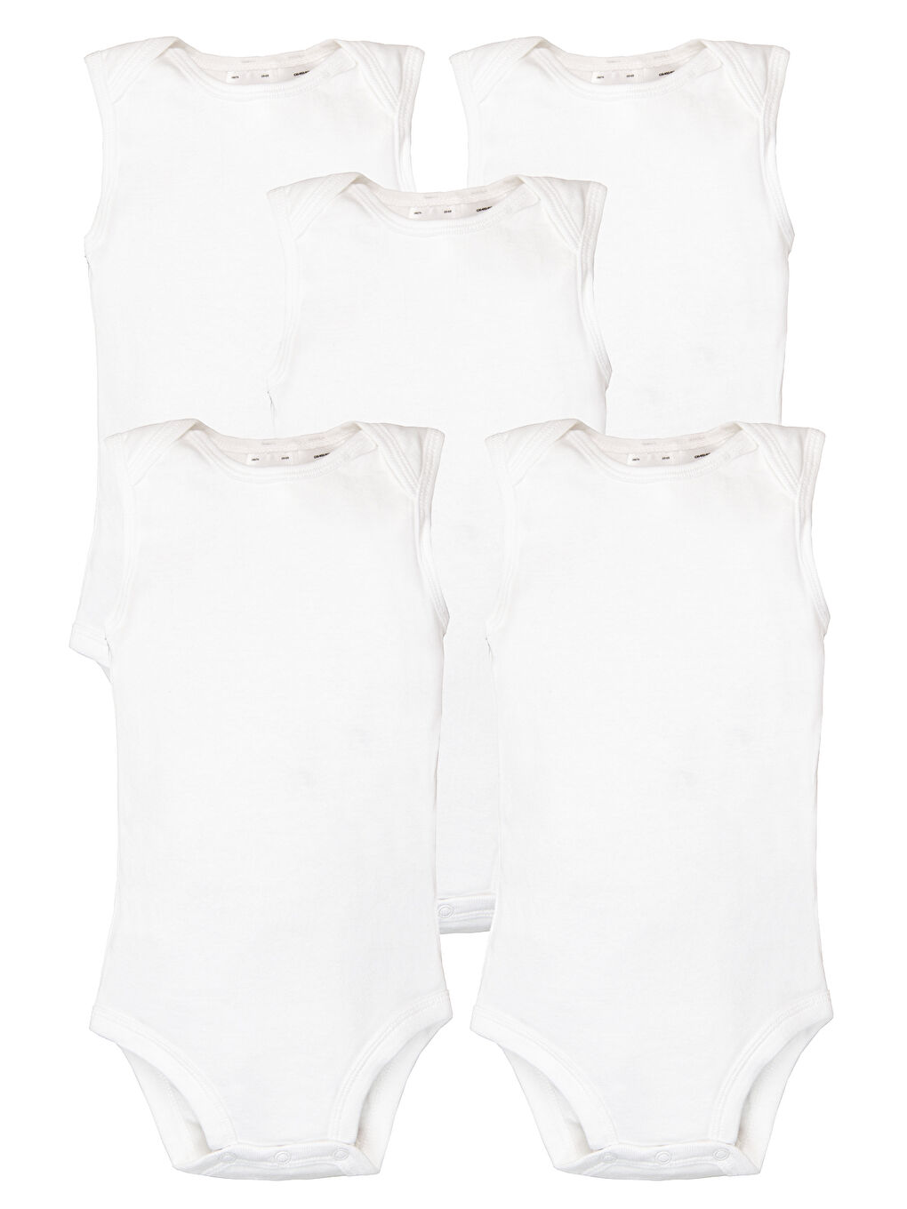 Bebek Kolsuz Body Set 5'li Paket Beyaz