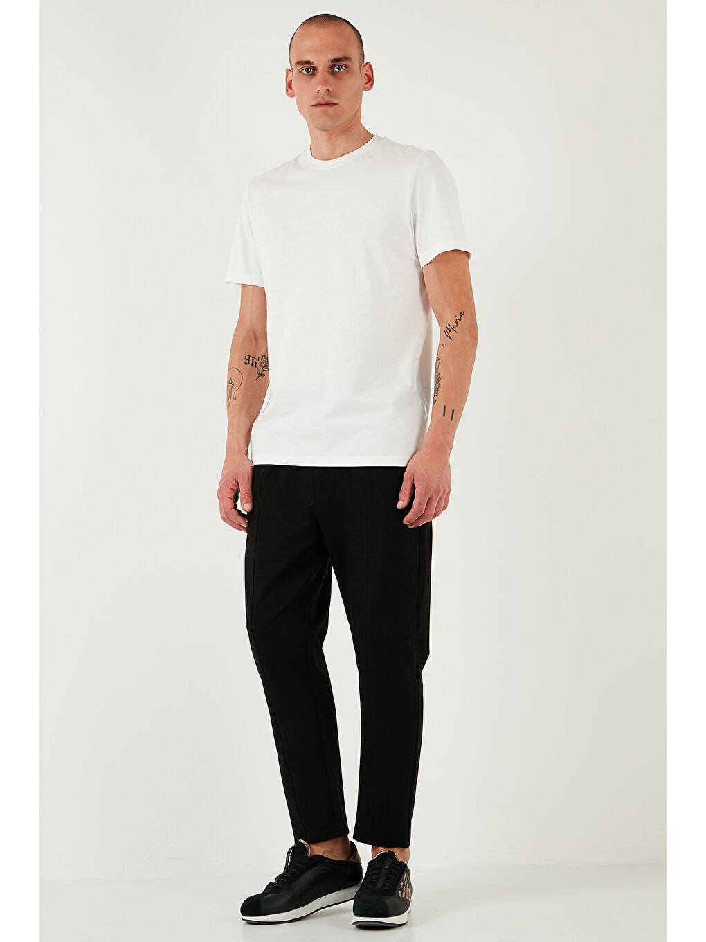 Siyah Pamuklu Regular Fit Yüksek Bel Düz Paça Çimalı %100 Pamuk Jogger Pantolon 5908058