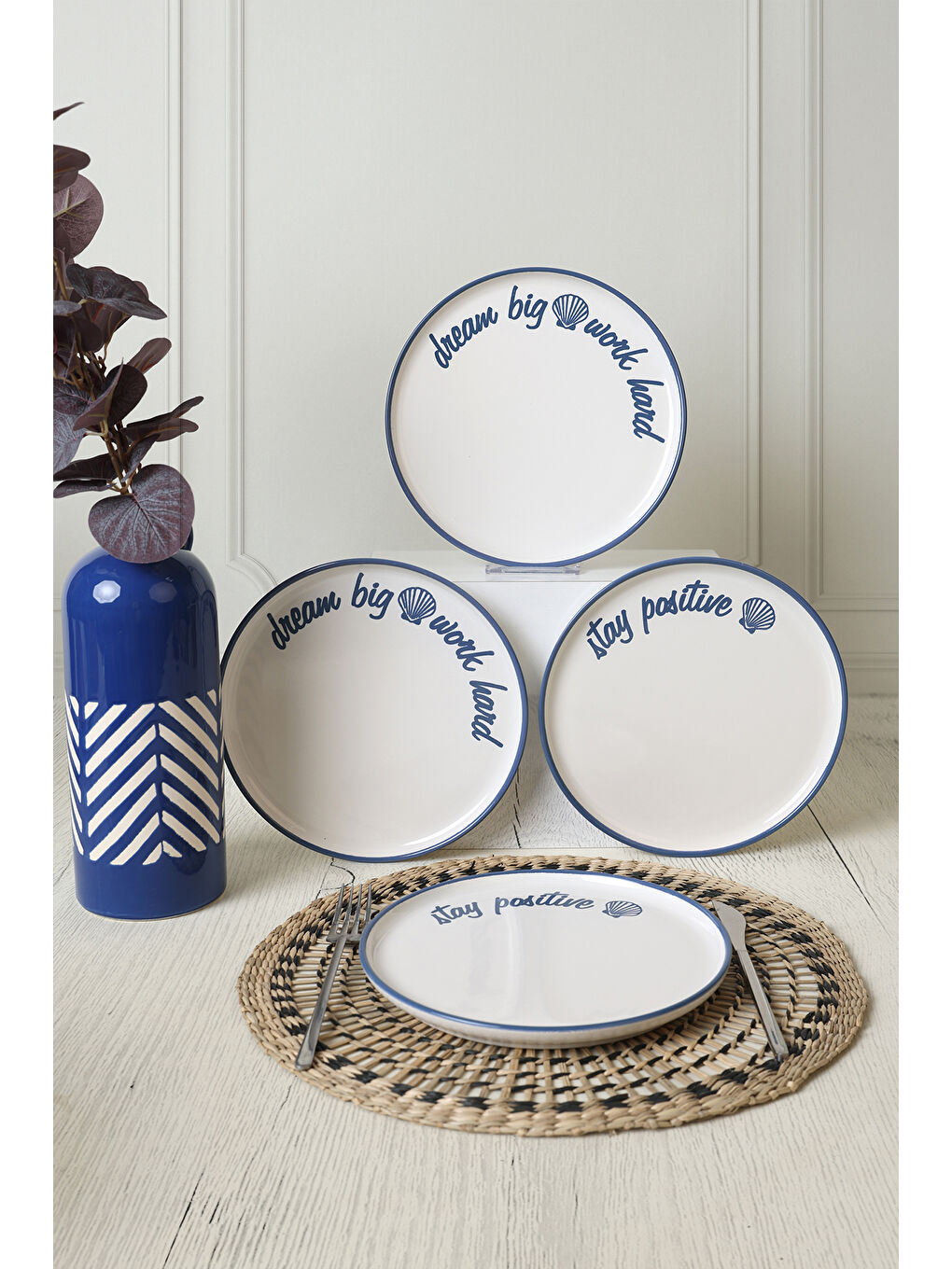 Karışık Ocean Muse Nordıc Pasta Tabağı 22 Cm 4 Adet-1