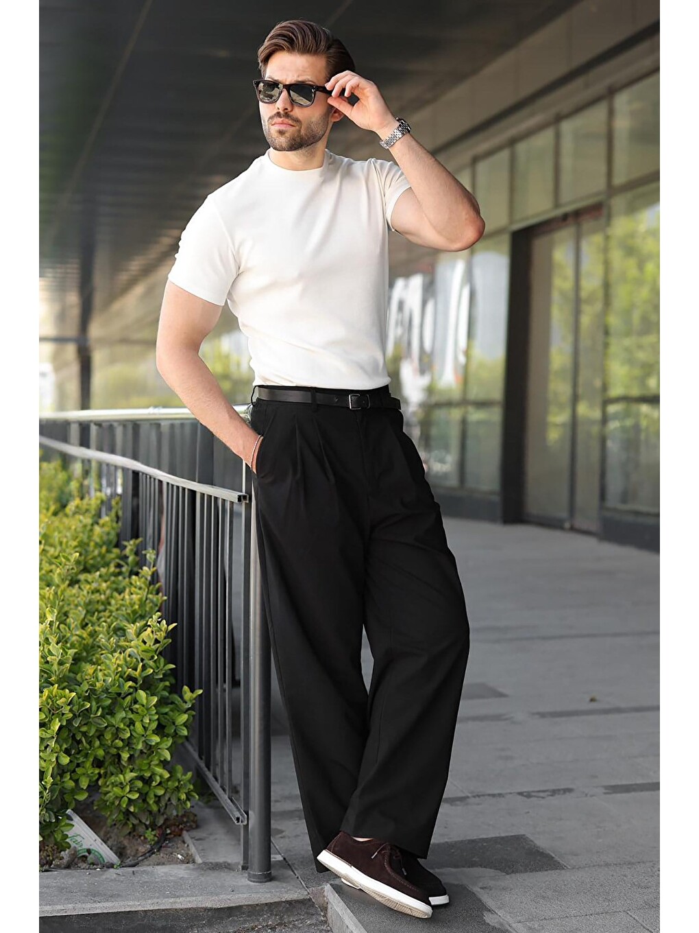 Ekru Bisiklet Yaka Regular Fit Erkek Tişört E7188-4