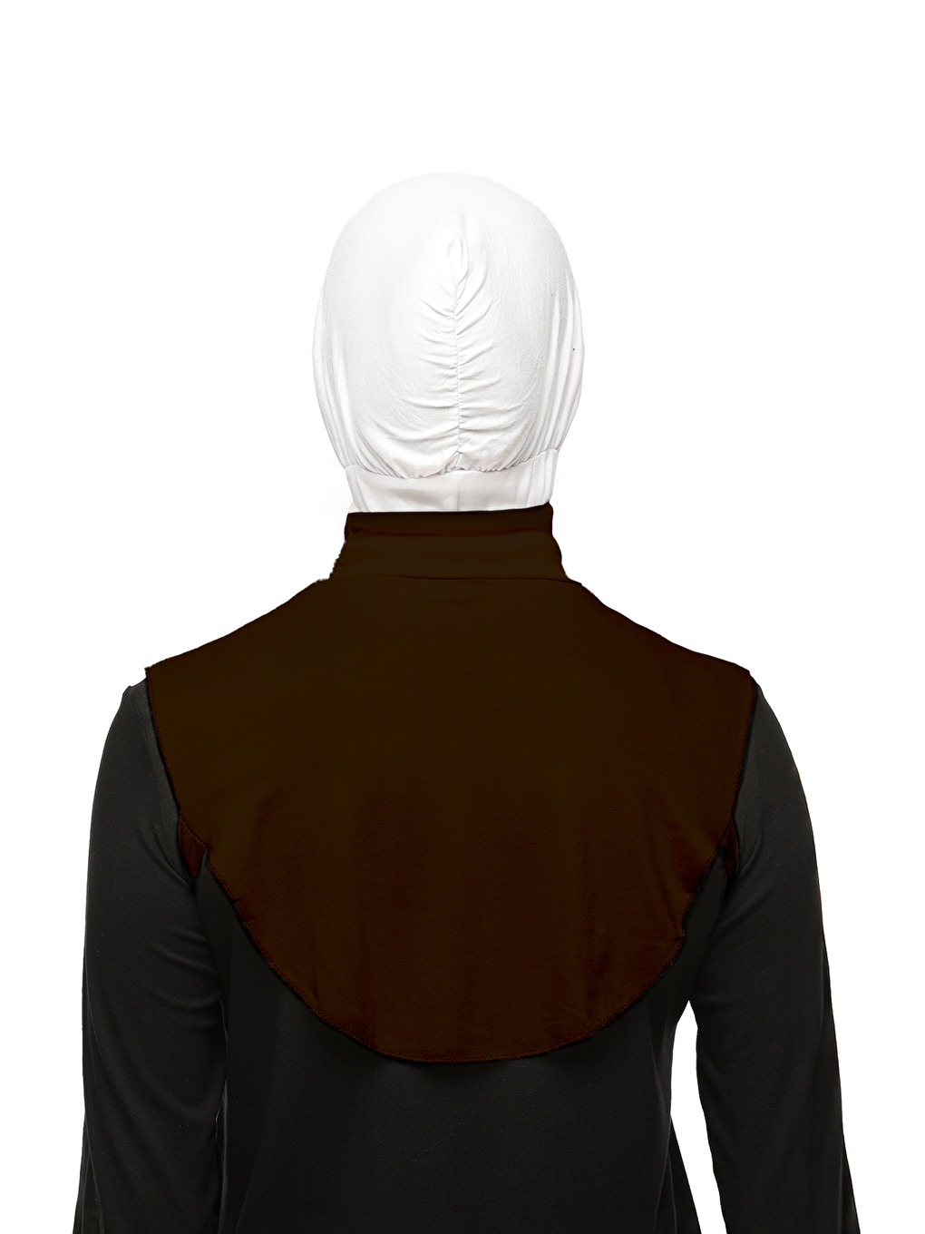 Kahverengi Düz Balıkçı Yaka Boğazlı Penye Tesettür Boyunluk-4