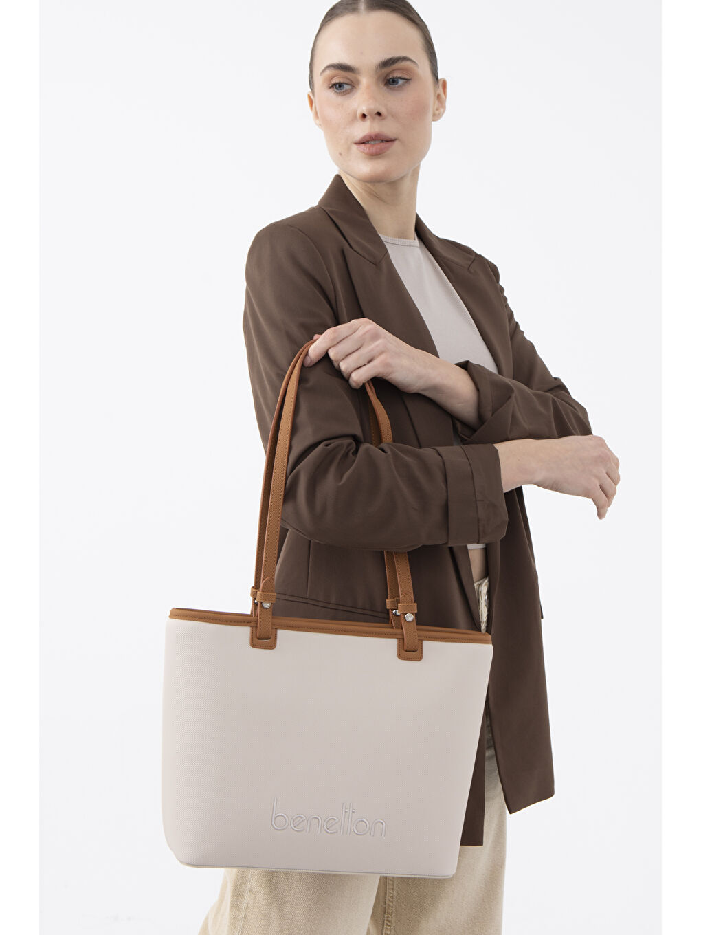 Kadin Kol Çantasi Bej-Camel BNT1583-1