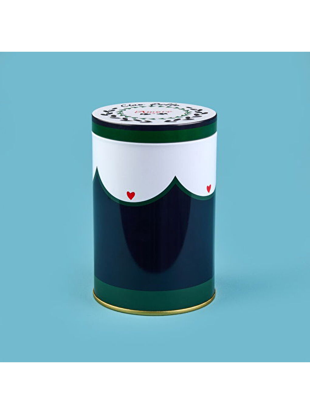 Renksiz Amore Yuvarlak Tekli Metal Kutu - Renkli - 900 ml