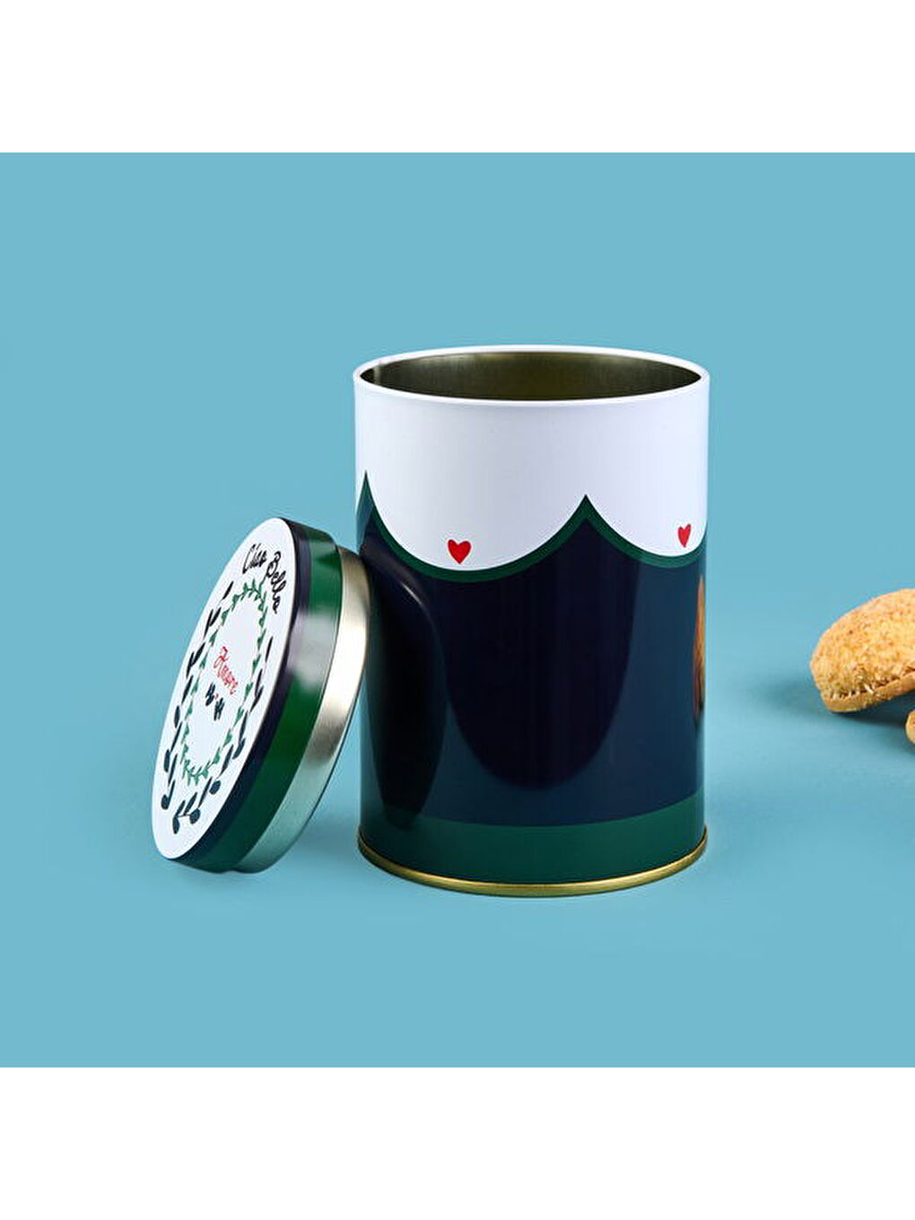 Renksiz Amore Yuvarlak Tekli Metal Kutu - Renkli - 900 ml-2