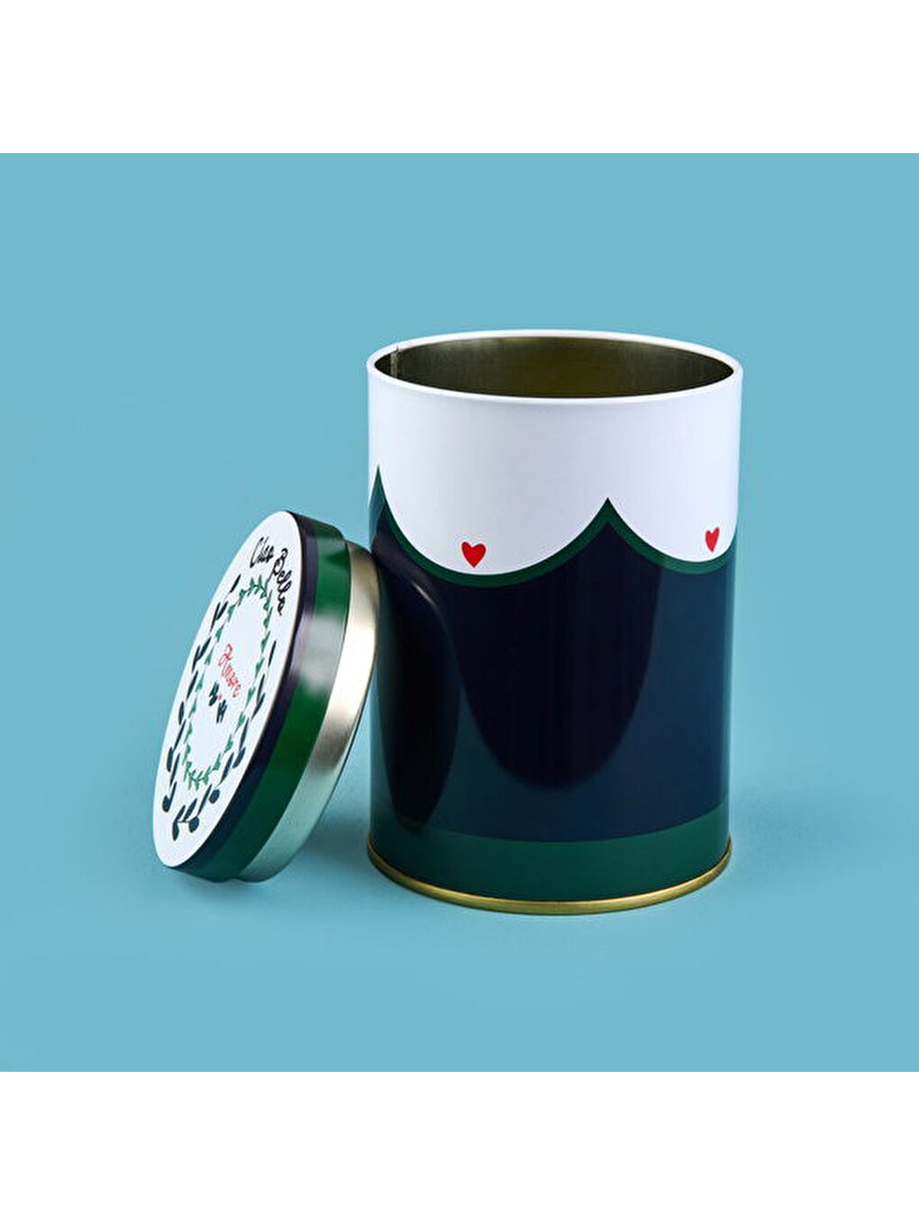 Renksiz Amore Yuvarlak Tekli Metal Kutu - Renkli - 900 ml-3