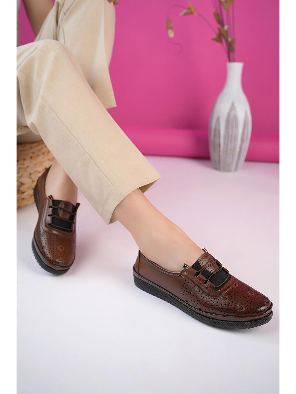 Kahverengi Jasen Günlük Klasik Rahat Ortopedik Kadın Ayakkabı-2